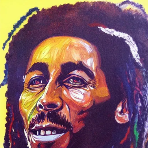 Image similar to portrait of bob marley by simon bisley