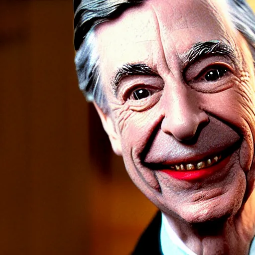 Image similar to Mr. Rogers as The Joker