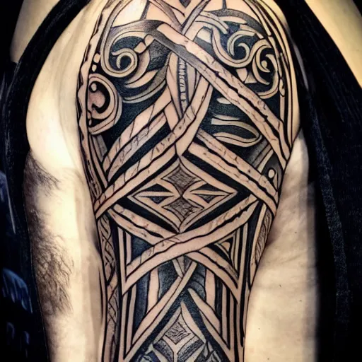 Image similar to tribal tattoo of a sword, highly detailed, line art