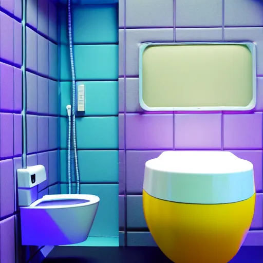 Image similar to : colorful abstract toilet, cinematic lighting, hyper - realistic, detailed, marcel duchamp, render by c 4 d octane, unreal engine, 8 k 3 d render
