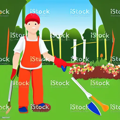 Prompt: vector art that indicates that garden work is happening in the zone