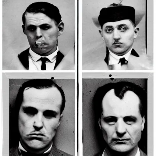 Image similar to 1920s mobster mugshots