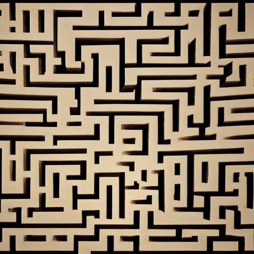 Prompt: A photo of a real-life maze , Studio Lighting, High Detail, 4K, Title-Shift, Hyperrealism