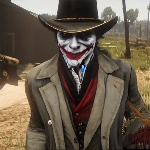 Prompt: health ledger joker in red dead redemption 2 4k Quality