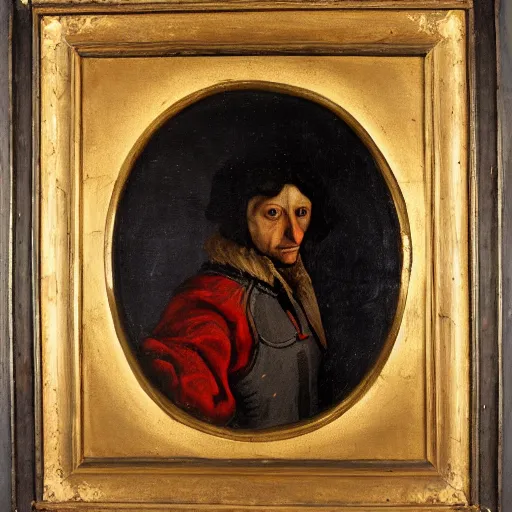 Image similar to portrait of a dark elf dressed in rags, 1 7 th century flemish style oil painting