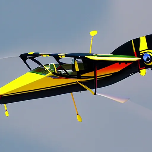 Prompt: vans rv - 8 light aircaft with a wasp paint scheme