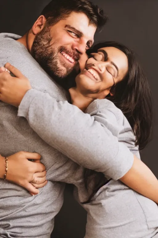 Image similar to giant man hugging little woman, full - grown woman being cradled in a giant's arms, wholesome, modest, romantic