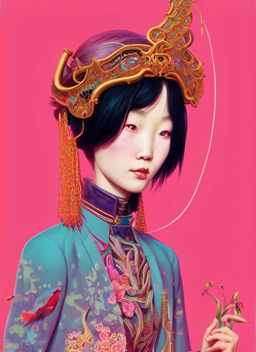 Image similar to pretty yunnan girl : : by martine johanna and simon stalenhag and chie yoshii and casey weldon and wlop : : ornate, dynamic, particulate, rich colors, intricate, elegant, highly detailed, centered, artstation, smooth, sharp focus, octane render, 8 k