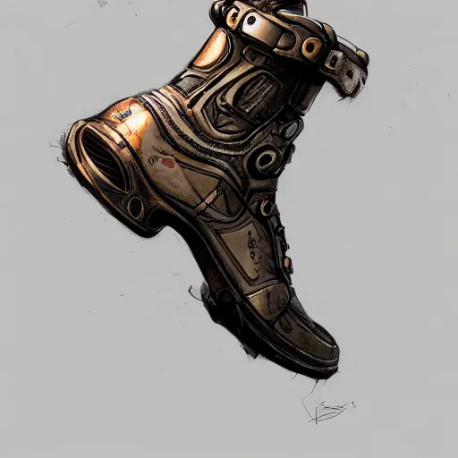 Image similar to sneaker concept art, steampunk, sharp focus, illustration, concept art by tooth wu