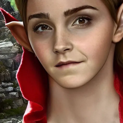 Image similar to a fantasy elf that looks like emma watson