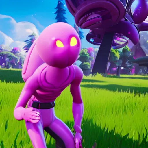 Image similar to pink alien, fortnite character c 9. 0