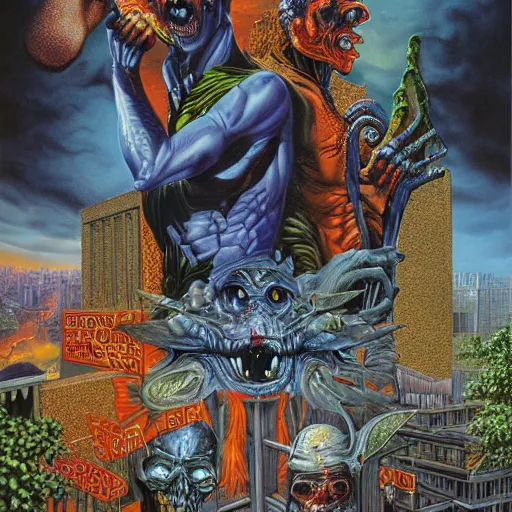 Image similar to high quality high detail painting by david mattingly and richard corben, hd, realistic matte painting, photorealistic lighting, modern supernatural urban horror