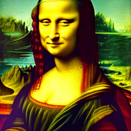 Image similar to the Mona Lisa staring as Trinity in the Matrix (1999)