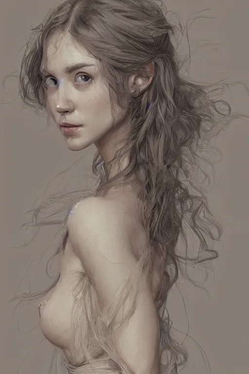 Prompt: beautiful natural coy cottagecore peasant maiden master life drawing, intricate, elegant, highly detailed, digital painting, artstation, concept art, smooth, sharp focus, illustration, art wlop