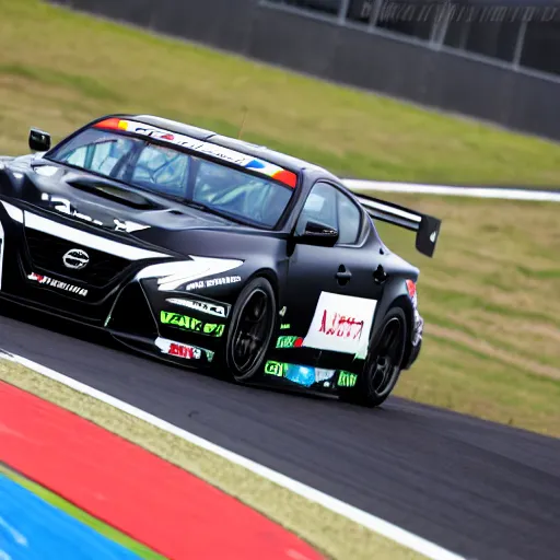 Image similar to GT4 Nissan Altimia black plain livery racing on track photo 2022