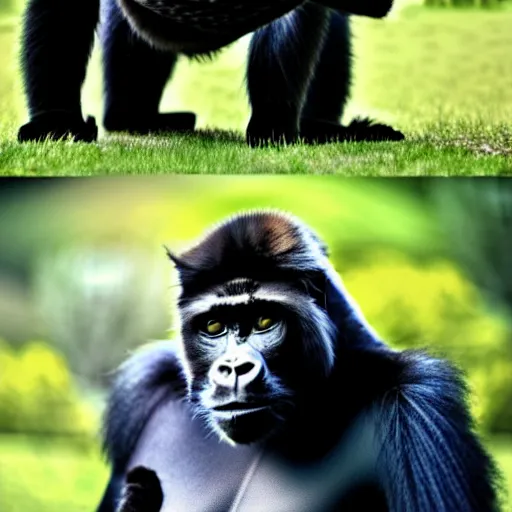 Image similar to a cat - gorilla - hybrid, animal photography