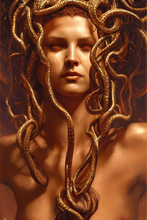 Image similar to medusa, highly detailed painting by gaston bussiere, craig mullins, j. c. leyendecker 8 k