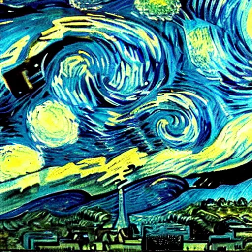 Prompt: atomic explosion by van gogh