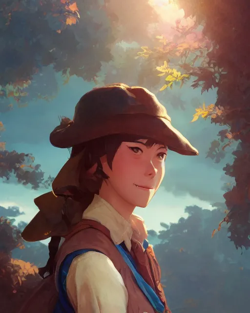 Image similar to farmer girl, full shot, atmospheric lighting, detailed face, by makoto shinkai, stanley artger m lau, wlop, rossdraws, james jean, andrei riabovitchev, marc simonetti, krenz c