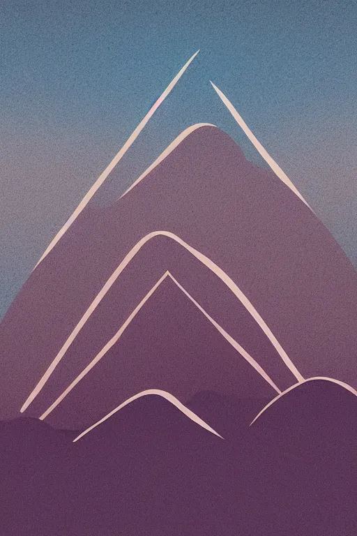 Image similar to geometric, mountainscape, dark soft colors, by ryan hawthorne