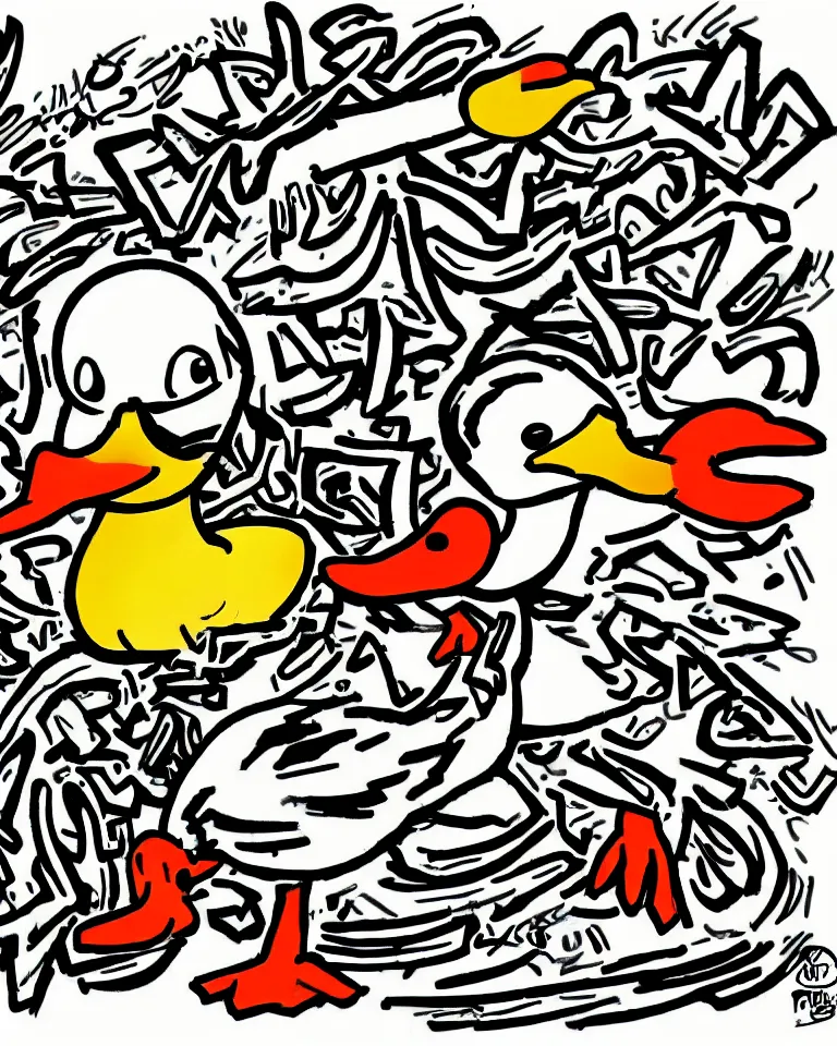 Prompt: a single duck, art style ben garrison!!!!!!!!!!!!!!!! drawn by ben garrison, iconic, masterpiece, ornate and detailed, cartoon