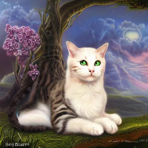 Image similar to a detailed fantasy painting of a cat scale animal, by lauri blank, artgerm, evelyn de morgan, 8K, 50mm lens