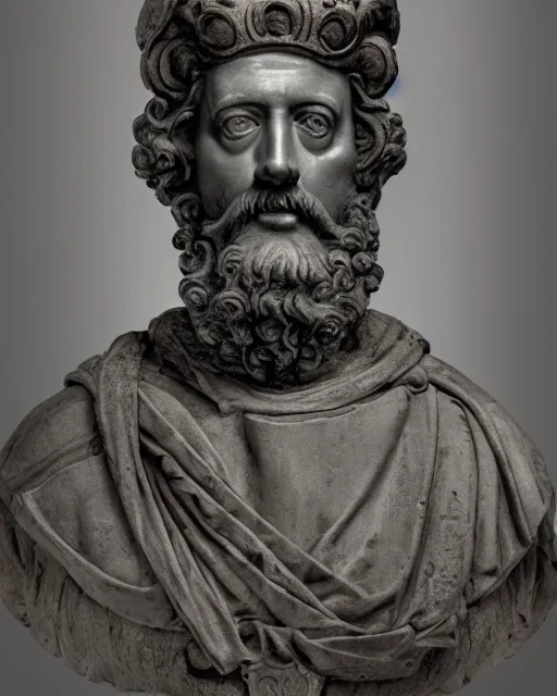 Prompt: a realistic reconstruction of Emperor Marcus Aurelius, DSLR photography