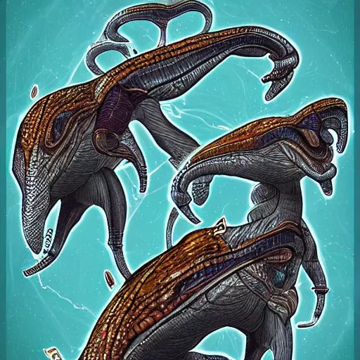 Image similar to Scientifically plausible alien fauna, digital art