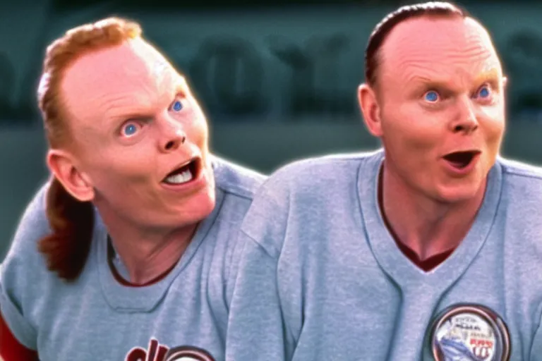 Prompt: a film still of Bill burr in a league of their own, high quality