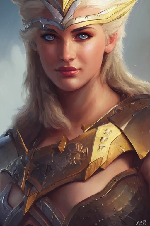 Image similar to amazon valkyrie athena, d & d, fantasy, portrait, highly detailed, headshot, digital painting, trending on artstation, concept art, sharp focus, illustration, art by artgerm and greg rutkowski and magali villeneuve