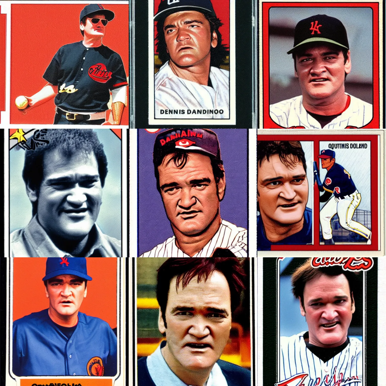 Prompt: a baseball card of quentin tarantino