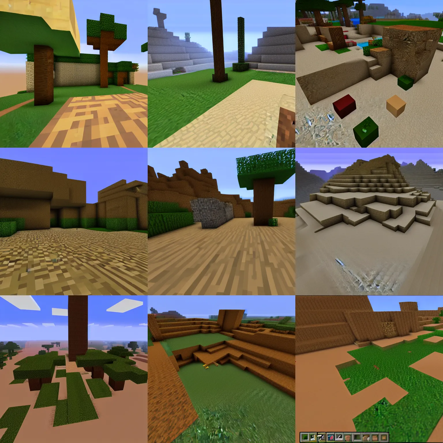 Prompt: Minecraft screenshot of a desert biome, ray tracing
