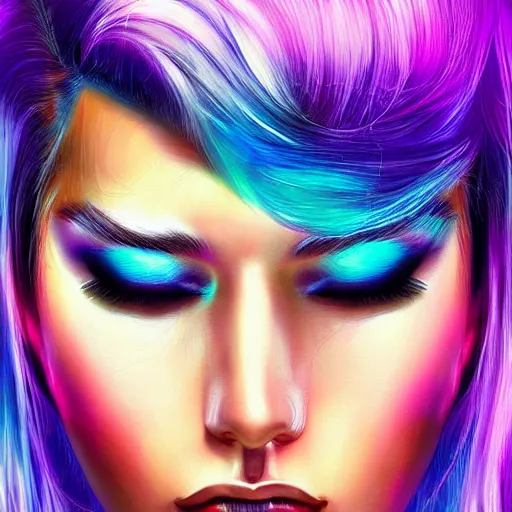 Image similar to electric woman, cute - fine - face, pretty face, oil slick hair, realistic shaded perfect face, extremely fine details, realistic shaded lighting, dynamic background, artgerm