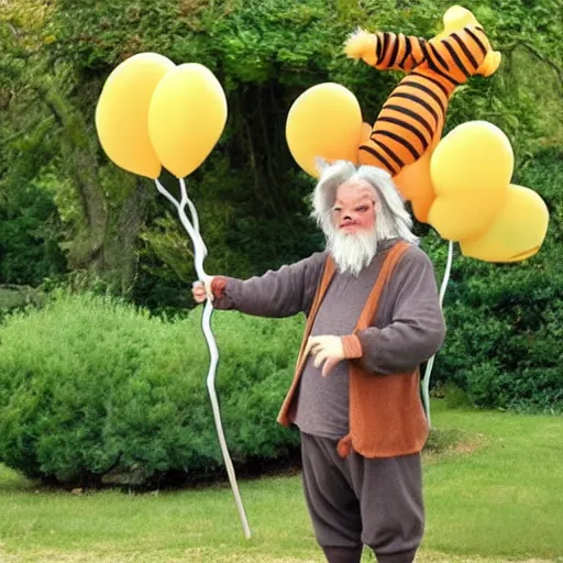 Prompt: winnie - the - pooh ( pooh bear ) as gandalf