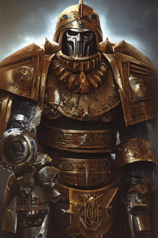 Image similar to armor portrait heros warhammer 4 0 k horus heresy fanart - the primarchs emperor by johannes helgeson animated with vfx concept artist & illustrator global illumination ray tracing hdr fanart arstation zbrush central hardmesh 8 k octane renderer comics stylized