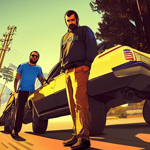 Image similar to Steven Bonnell II GTAV cover art