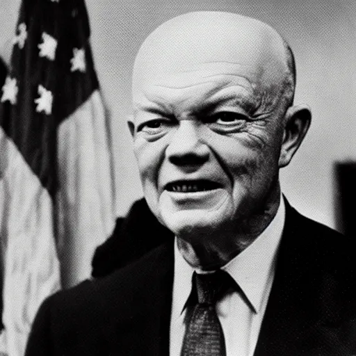Prompt: Dwight Eisenhower drenched in sweat in a boxing match