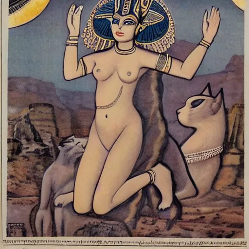 Prompt: newspaper article about goddess bastet revealing herself on earth