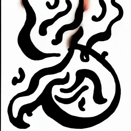 Image similar to simple yet detailed illustration pictogram of fire flames, use of negative space allowed, artwork created by mike mignola and bansky in the style of a tattoo stencil, shaded ink illustration, black and white only, smooth curves