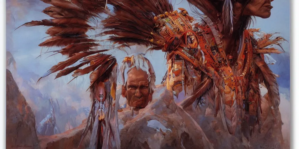 Image similar to of Native American Chief by Peter Andrew Jones and Peter Gric