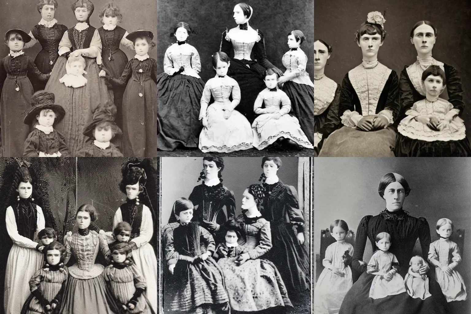 Prompt: Victorian woman with her clones