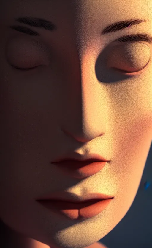 Prompt: complex 3d render of a beautiful face by Kandinsky, beautiful natural soft light, rim light, elegant, highly detailed, octane render, Kandinsky style