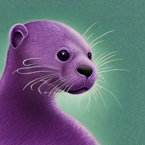 Prompt: a purple otter with antennas that is cute and professionally - drawn, furry fandom, furaffinity, digital painting, digital art, detailed, high - resolution