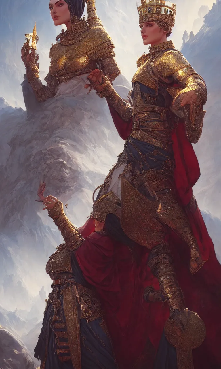 Image similar to cappadocian empress, d & d, fantasy, portrait, highly detailed, digital painting, trending on artstation, concept art, sharp focus, illustration, art by artgerm and greg rutkowski and magali villeneuve