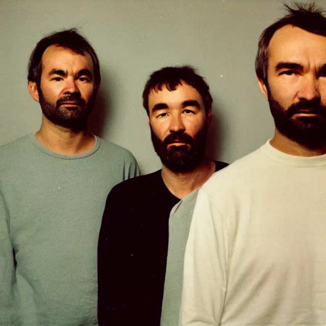 Prompt: soft lit 1980s portrait of Autechre