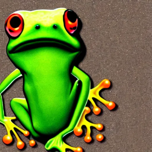 Image similar to frog with a human body