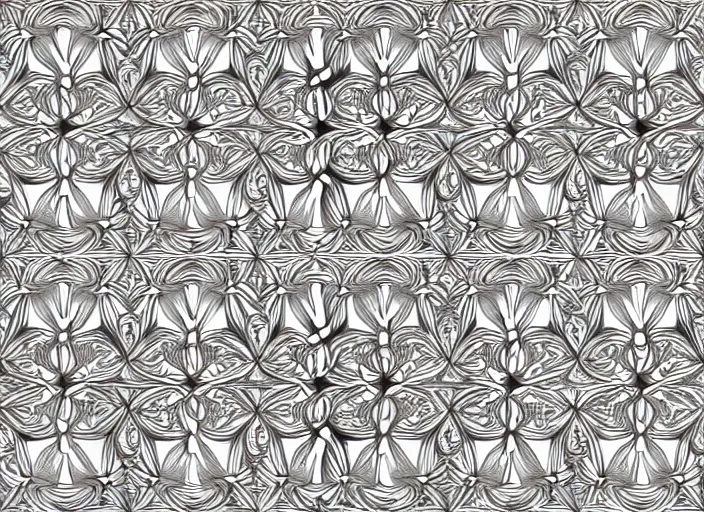 Image similar to symmetry! twins, intricate filigree, elegant, highly detailed, concept art, smooth, sharp focus, lineart, illustration, 3 d occlusion, thinline with grays on white, 8 k