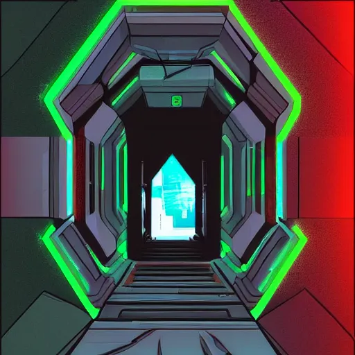 Prompt: portal to cyberpunk hell, digital art