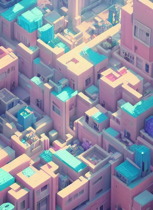 Image similar to sparkling pastel cute voxel art of a town city, behance, artstation, cute, Japanese, 3d render, unity, beautiful lighting, extremely beautiful, very beautiful award winning art Huang Guangjian and Gil Elvgren and Sachin Teng , Greg Manchess