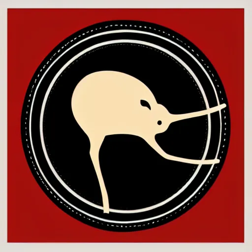 Prompt: circular logo of a muad'dib mouse from dune in minimalist style